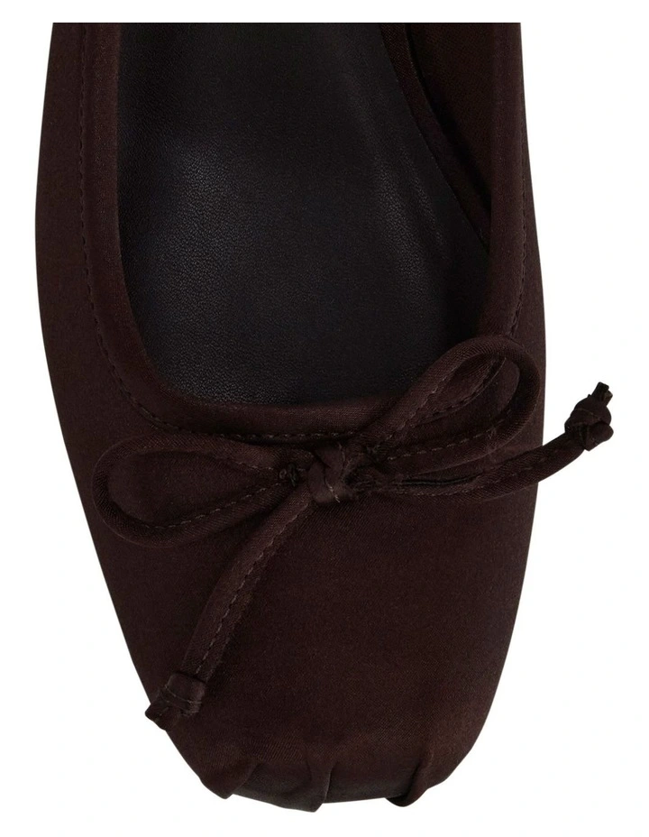 June Heeled Shoes In Chocolate Satin image 4