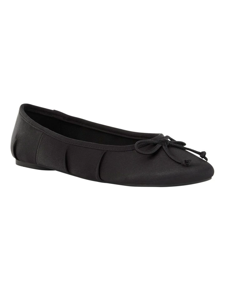 Beatrice Ballet Flats in Black Satin image 2