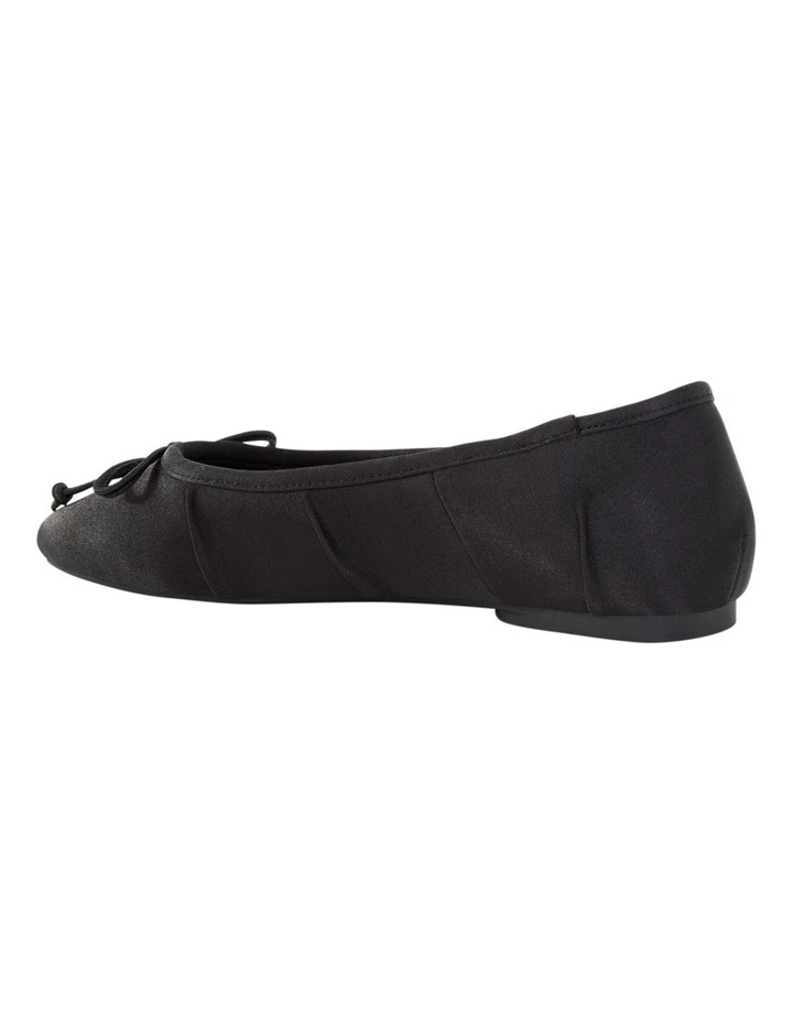 Beatrice Ballet Flats in Black Satin image 3