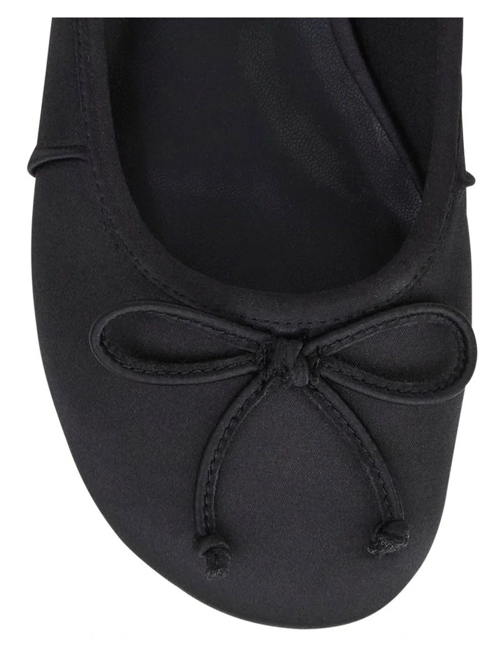 Beatrice Ballet Flats in Black Satin image 4