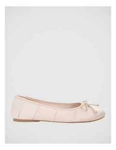 Beatrice Ballet Flats in Blush Satin