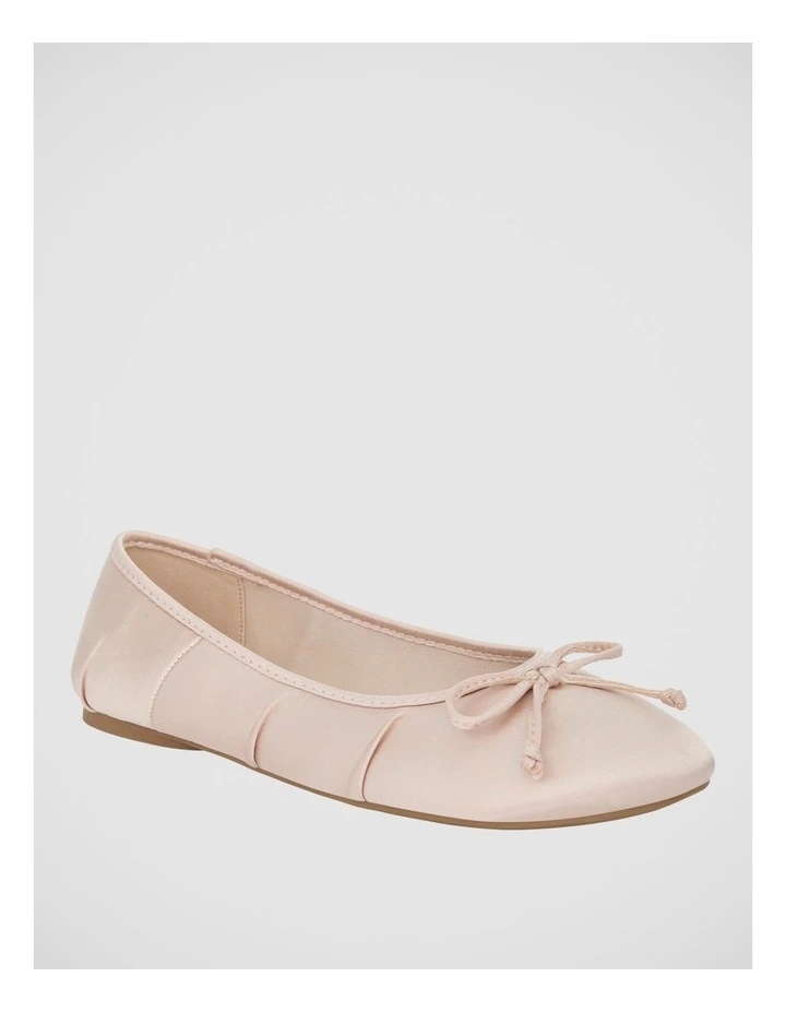 Beatrice Ballet Flats in Blush Satin image 2