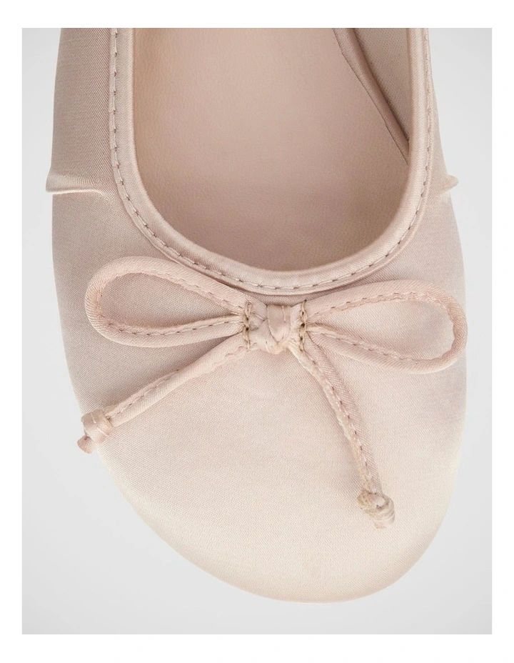 Beatrice Ballet Flats in Blush Satin image 4