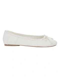 Beatrice Ballet Flats in Ivory Satin