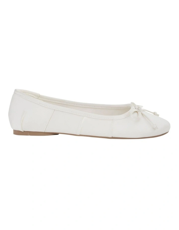 Beatrice Ballet Flats in Ivory Satin image 1