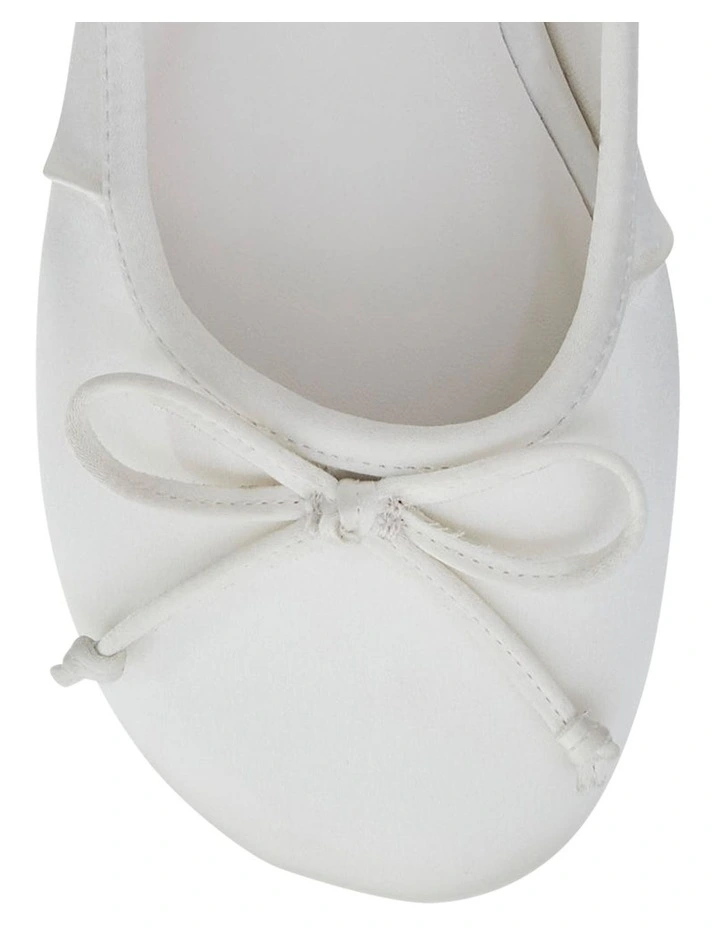Beatrice Ballet Flats in Ivory Satin image 4