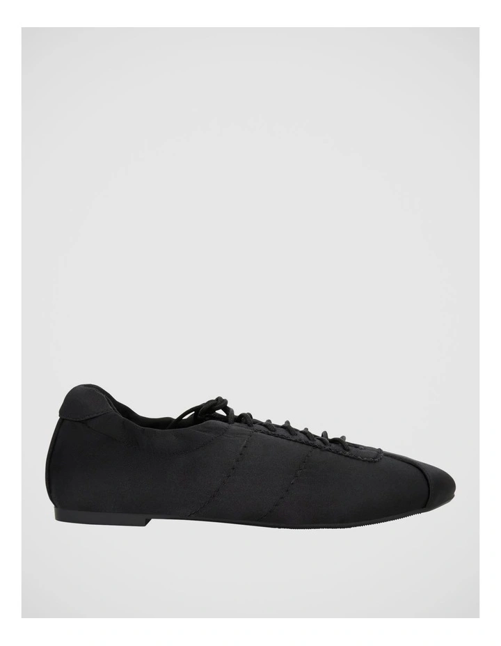 Delphine Ballet Flat in Black Satin image 1