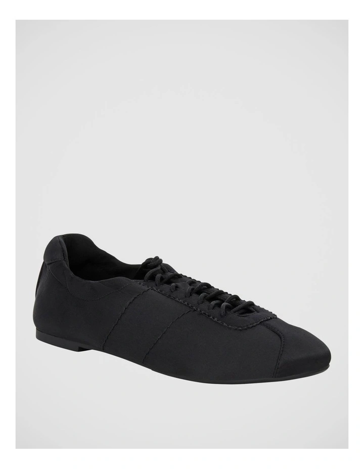 Delphine Ballet Flat in Black Satin image 2