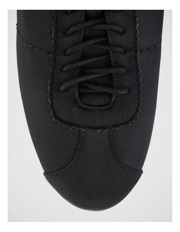 Delphine Ballet Flat in Black Satin image 4