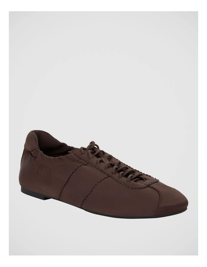 Delphine Ballet Flat in Chocolate Satin image 2