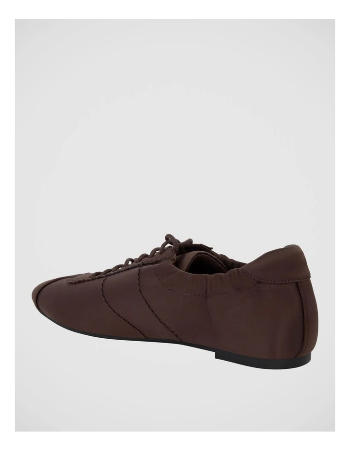 Delphine Ballet Flat in Chocolate Satin image 3