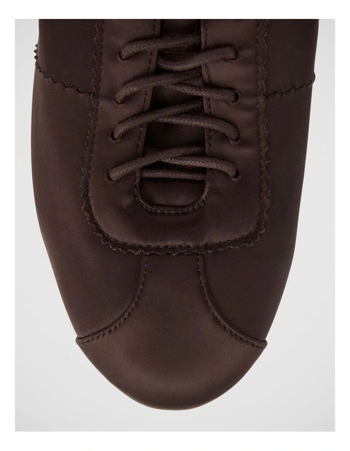 Delphine Ballet Flat in Chocolate Satin image 4