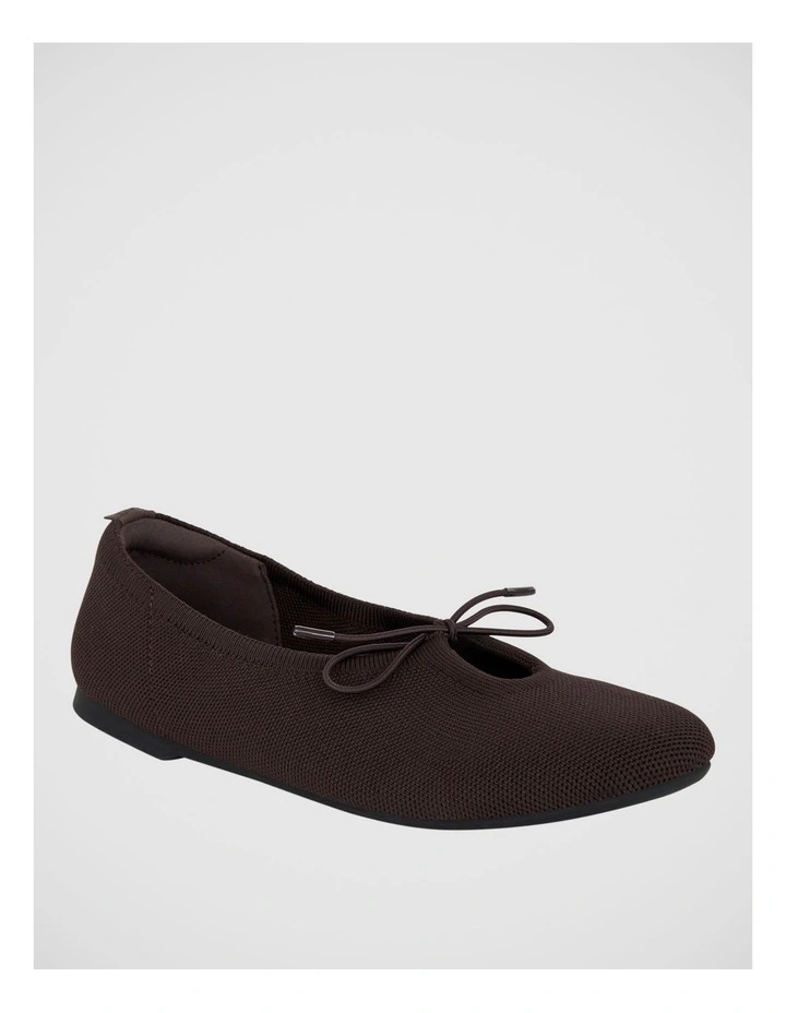 Dimity Ballet Flats in Chocolate Knit image 2