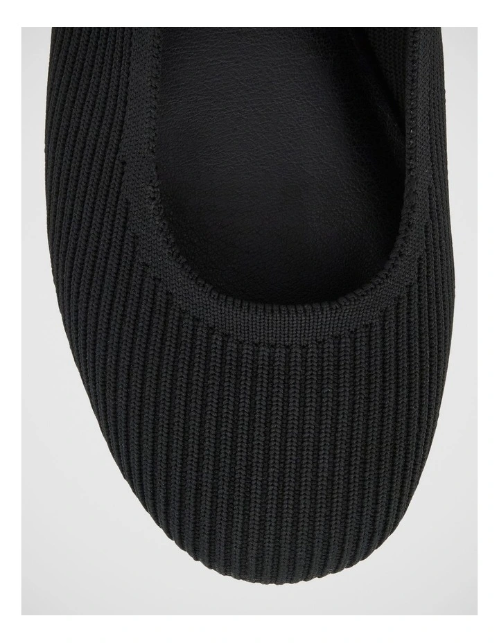 Della Ballet Flats in Black Knit image 4