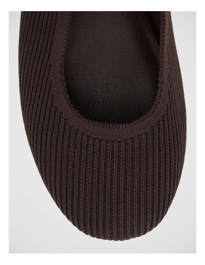Della Ballet Flats in Chocolate Knit image 4
