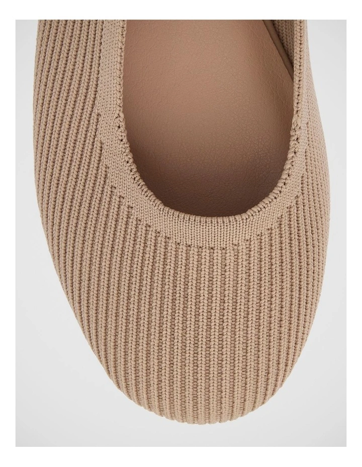 Della Ballet Flats in Taupe Knit image 4