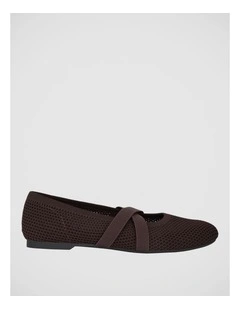 Danny Ballet Flats in Chocolate Knit