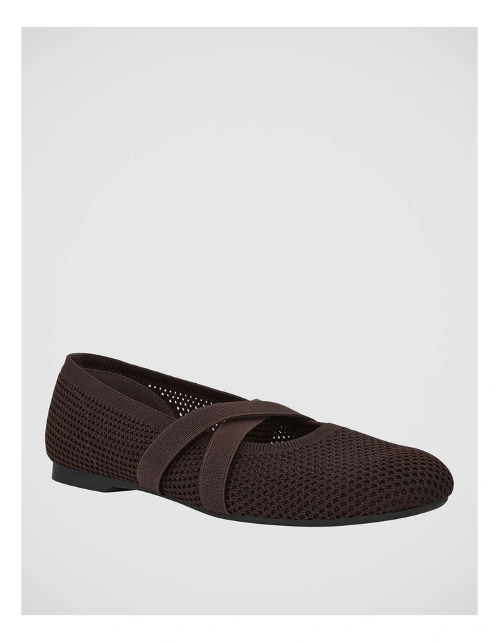 Danny Ballet Flats in Chocolate Knit image 2
