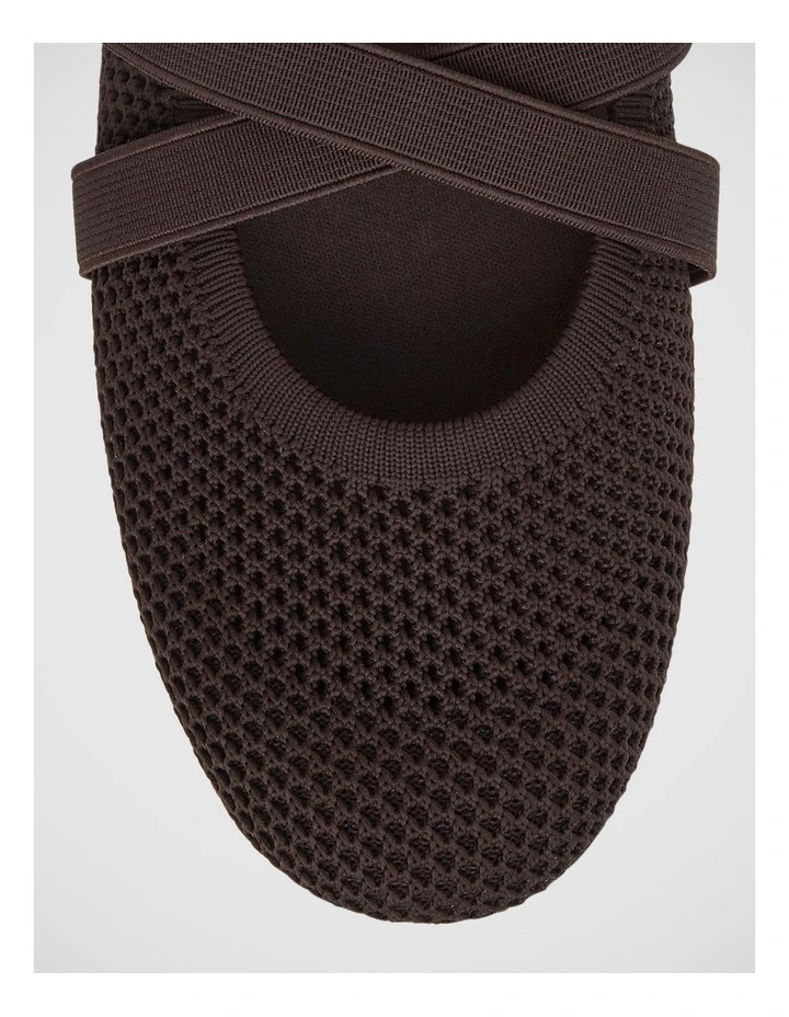 Danny Ballet Flats in Chocolate Knit image 4