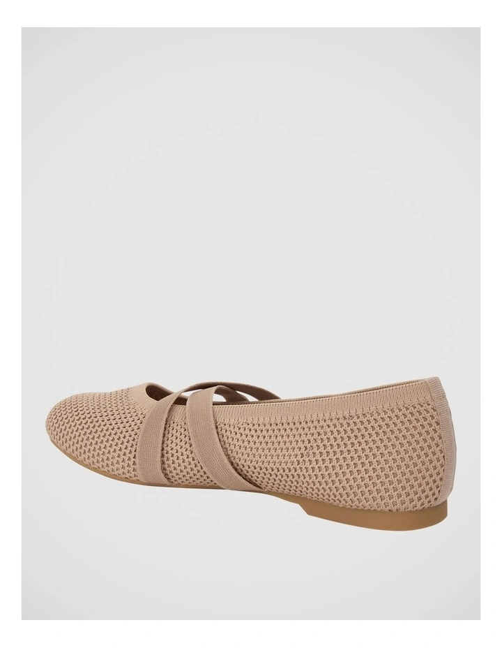 Danny Ballet Flats in Taupe Knit image 3