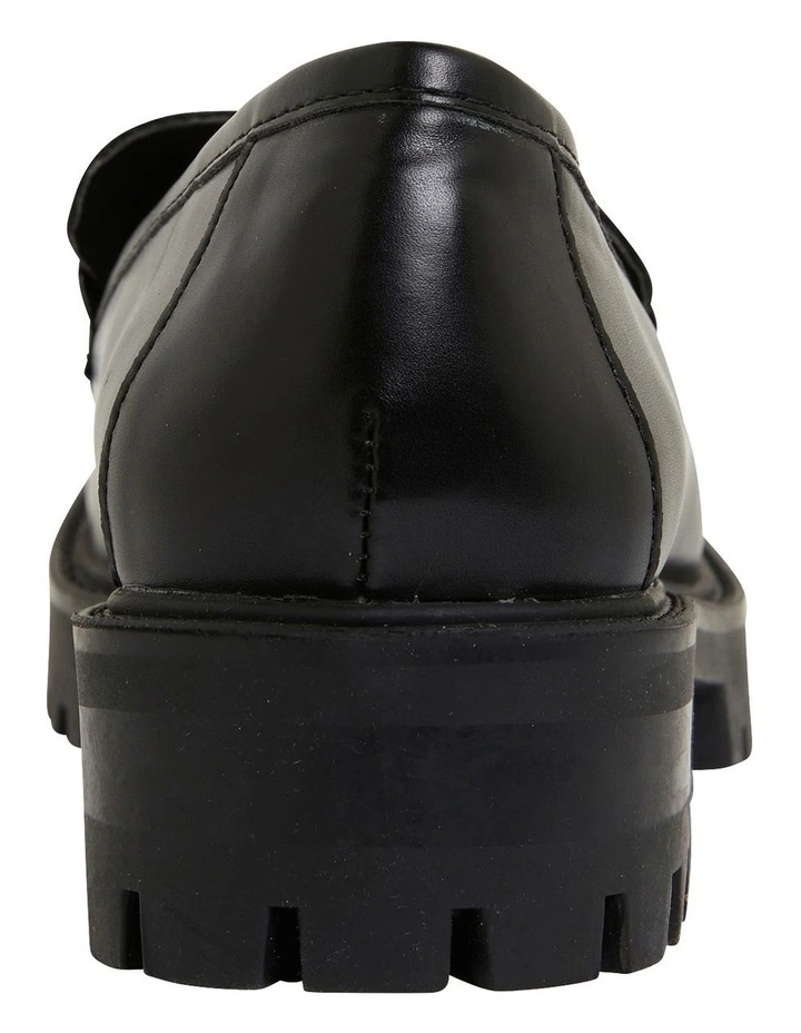 System Black Smooth Flat Shoes image 5
