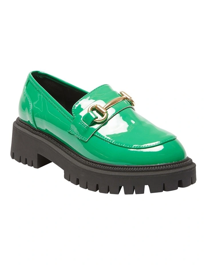 Samuel Flat Shoes In Green Patent image 2