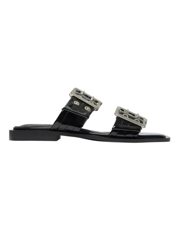 Fonda Sandals in Black Patent