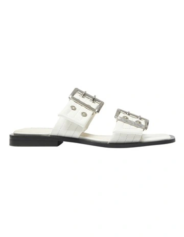 Fonda Sandals in Ivory Patent