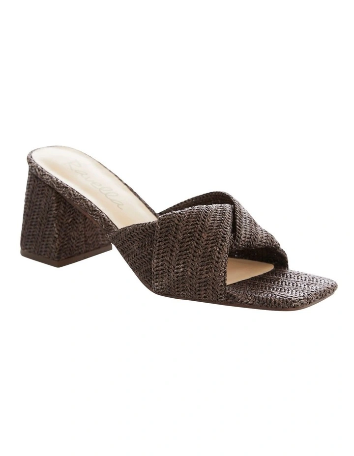 Skye Sandals in Chocolate Raffia image 2