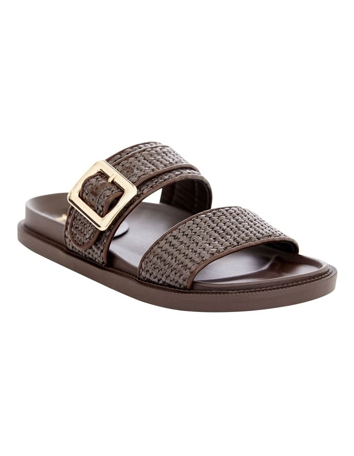 Gemma Sandals in Chocolate Raffia image 2