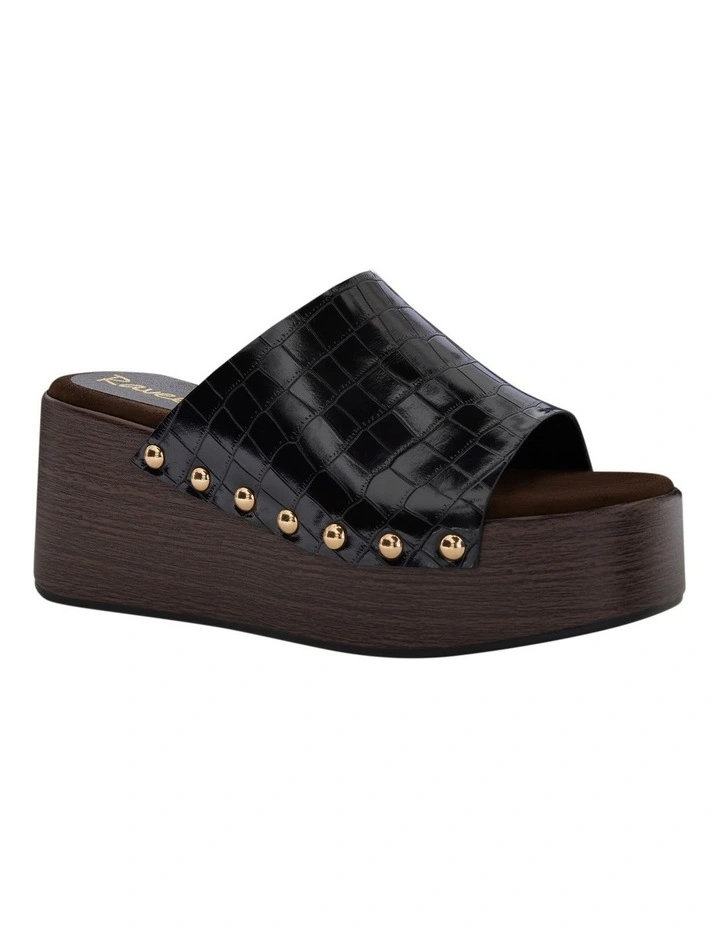 Zuri Sandals in Black Croc image 2