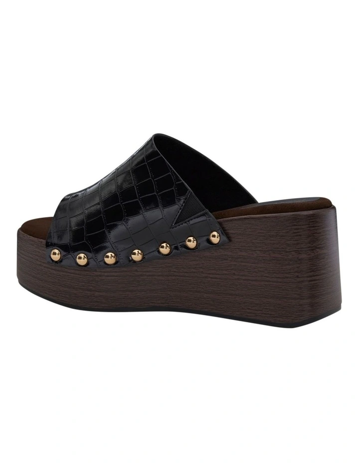 Zuri Sandals in Black Croc image 3