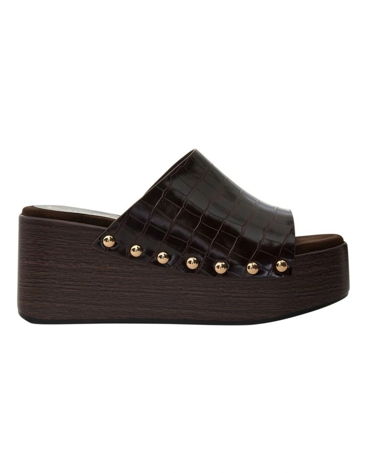 Zuri Sandals in Chocolate Croc image 1