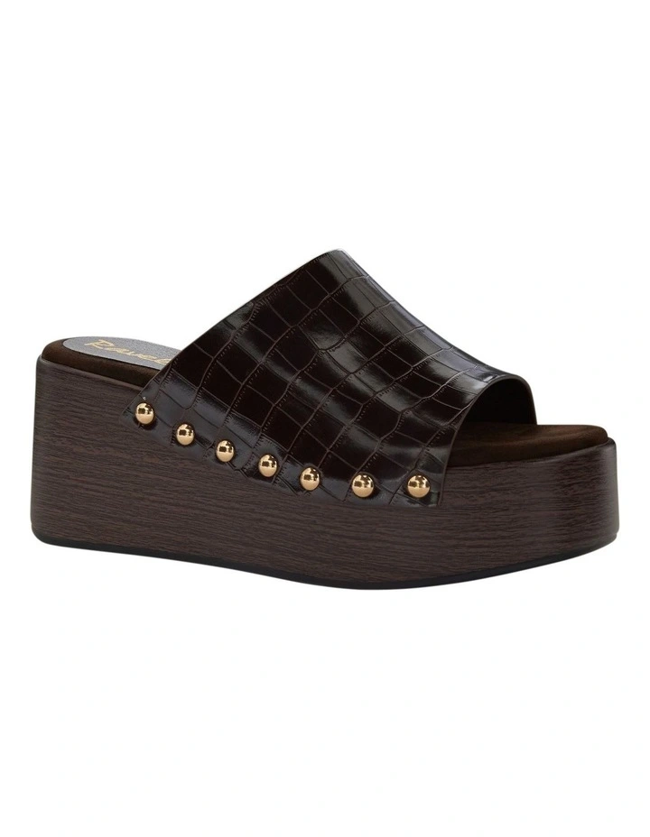 Zuri Sandals in Chocolate Croc image 2