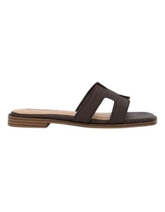 Rhodes Sandals in Chocolate Raffia