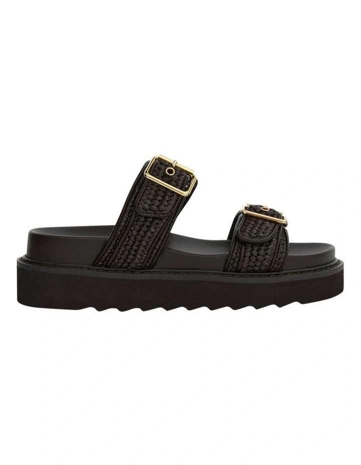 Poncho Sandals in Chocolate Raffia image 1
