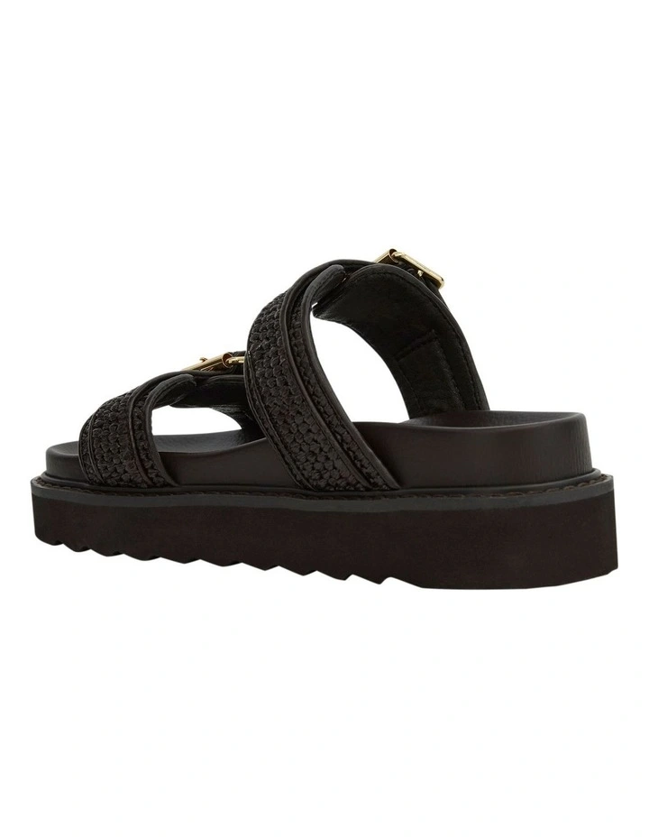 Poncho Sandals in Chocolate Raffia image 3