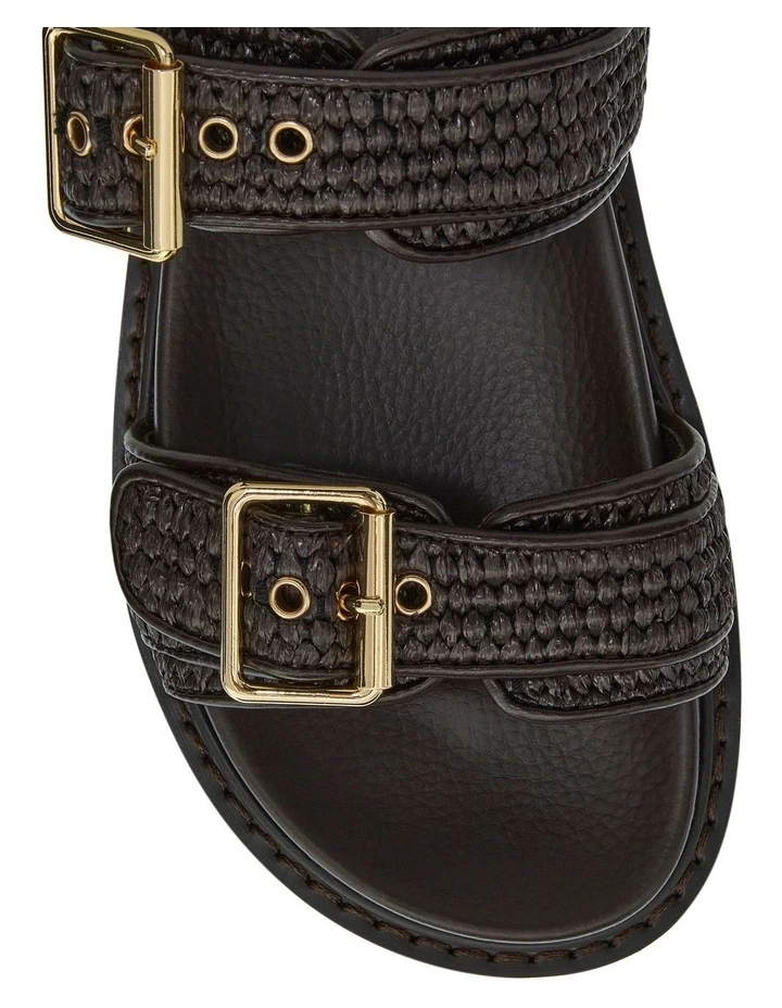 Poncho Sandals in Chocolate Raffia image 4