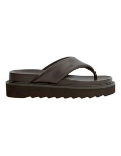 Pollini Platform Thongs in Chocolate