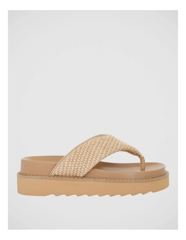 Pollini Platform Thongs in Natural Raffia image 1