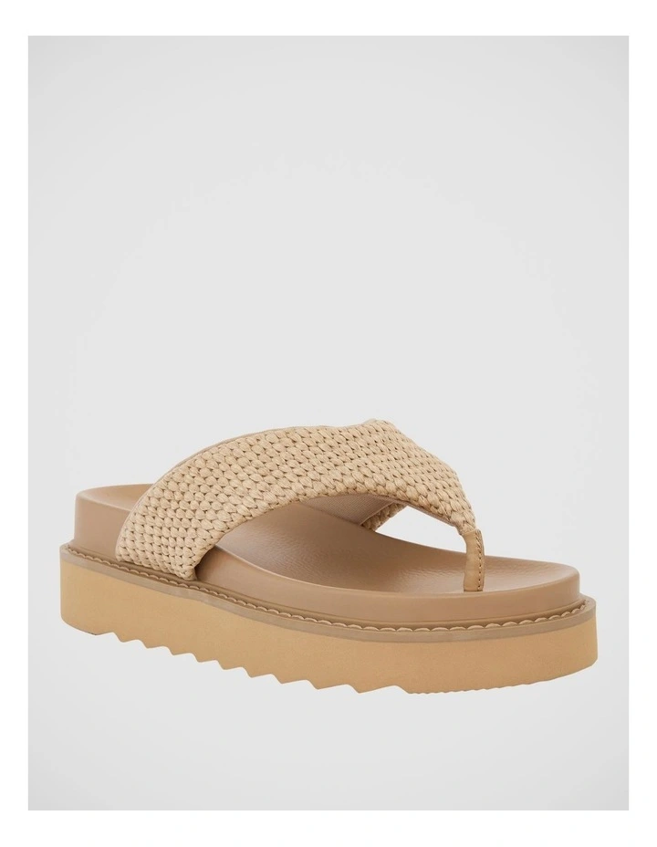 Pollini Platform Thongs in Natural Raffia image 2