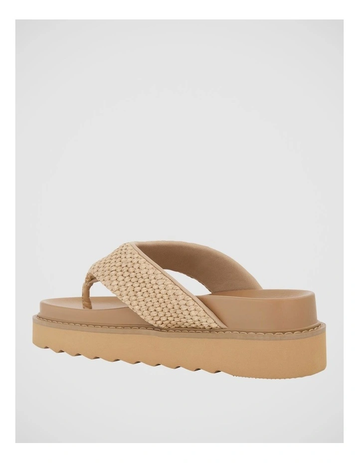 Pollini Platform Thongs in Natural Raffia image 3