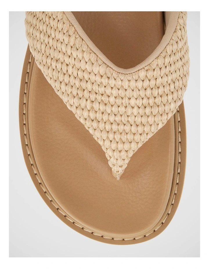 Pollini Platform Thongs in Natural Raffia image 4