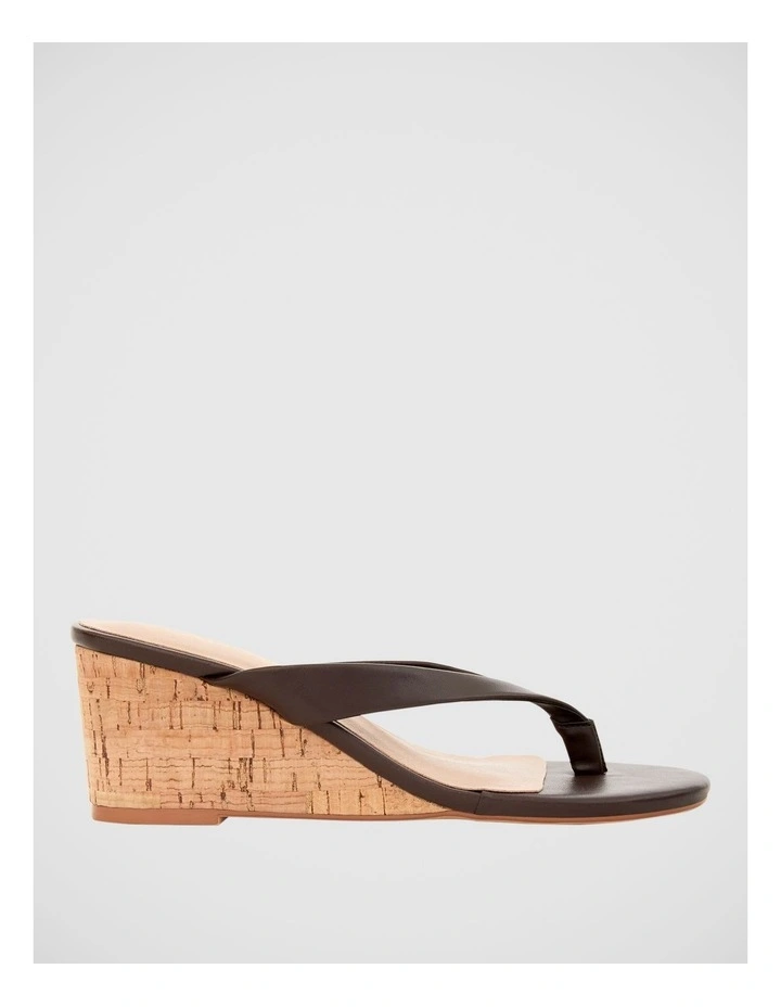 Amira Cork Wedge Thong in Chocolate image 1