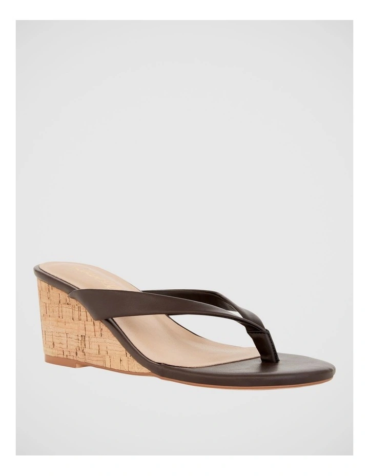 Amira Cork Wedge Thong in Chocolate image 2