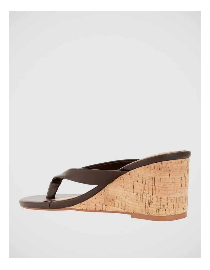 Amira Cork Wedge Thong in Chocolate image 3