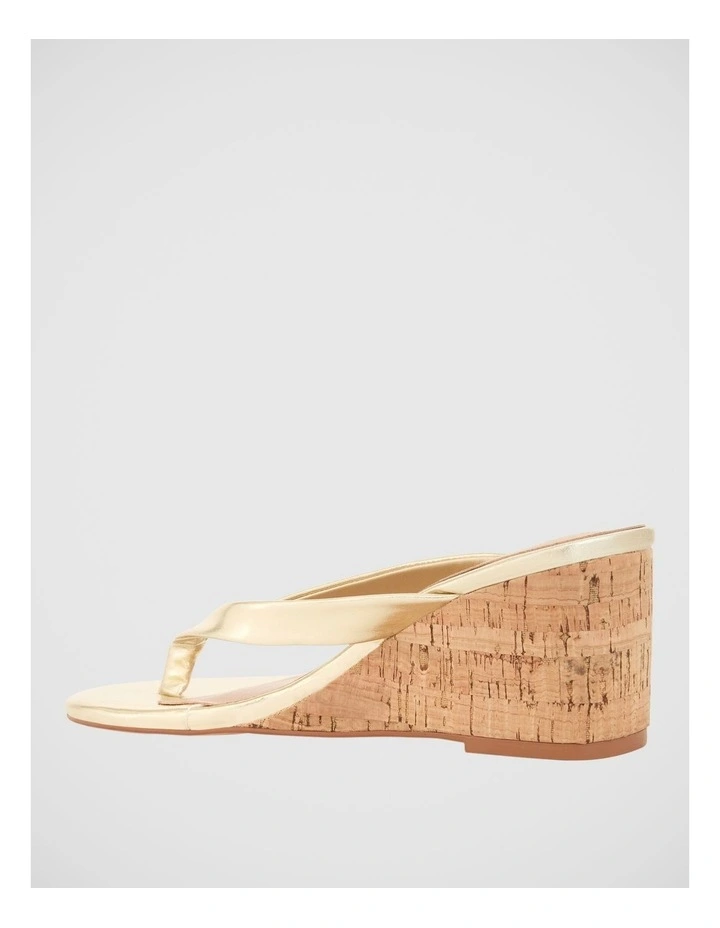 Amira Cork Wedge Thong in Soft Gold image 3