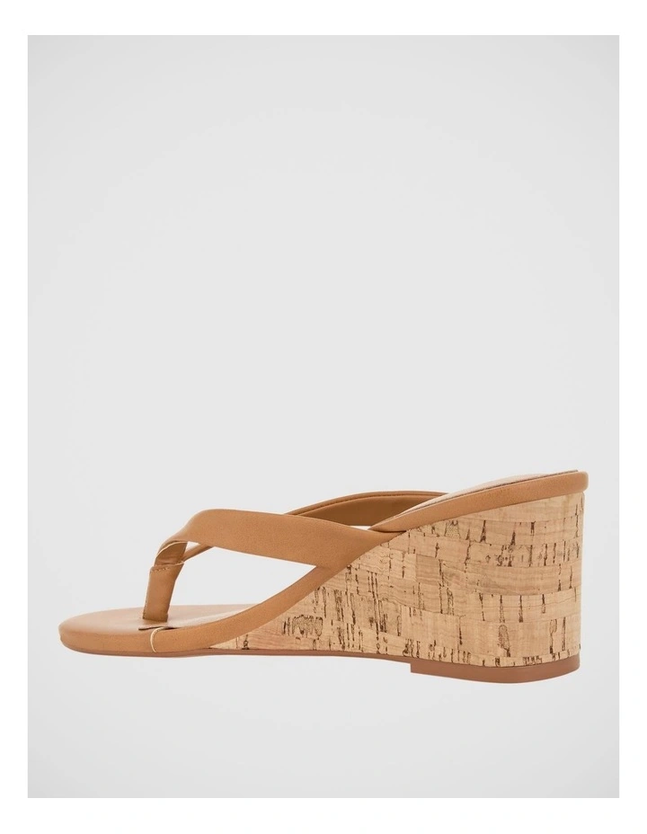 Amira Cork Wedge Thong in Tan image 3