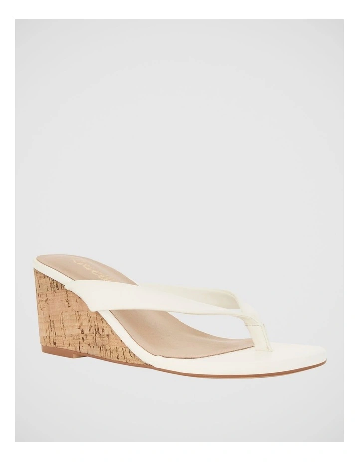 Amira Cork Wedge Thong in White image 2