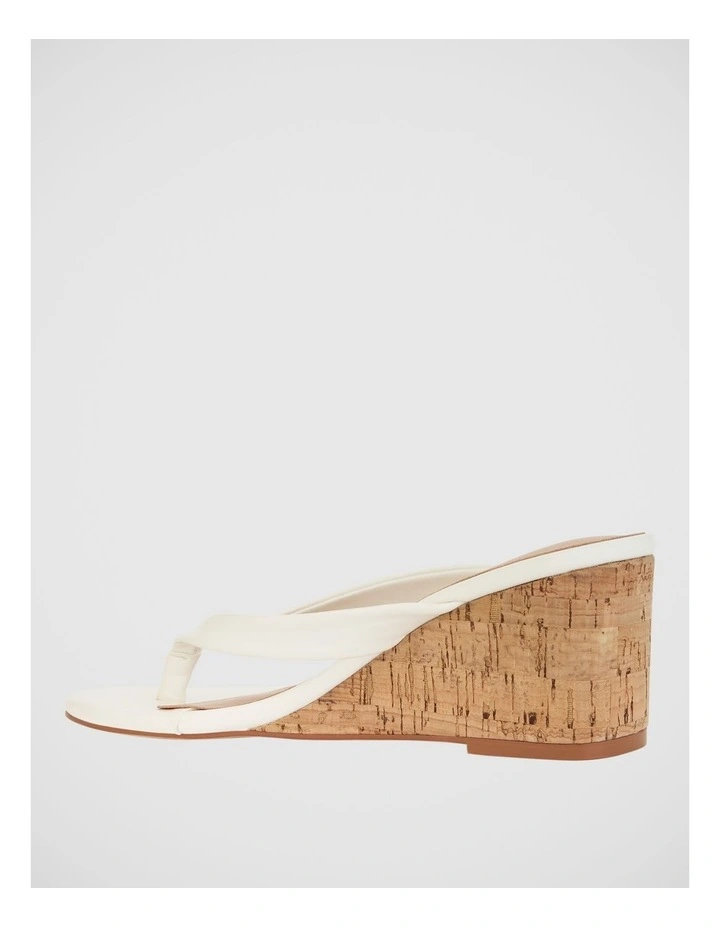 Amira Cork Wedge Thong in White image 3